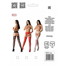 Эротические ажурные колготки-бодистокинг Passion S029 One Size, black, пояс и чулки, с доступом