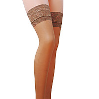 Чулки Passion ST003 3/4 beige, классические, на ажурной силиконовой резинке