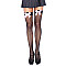 Панчохи-сітка з атласним бантиком Leg Avenue Fishnet Thigh Highs One size Black With Bow Pink