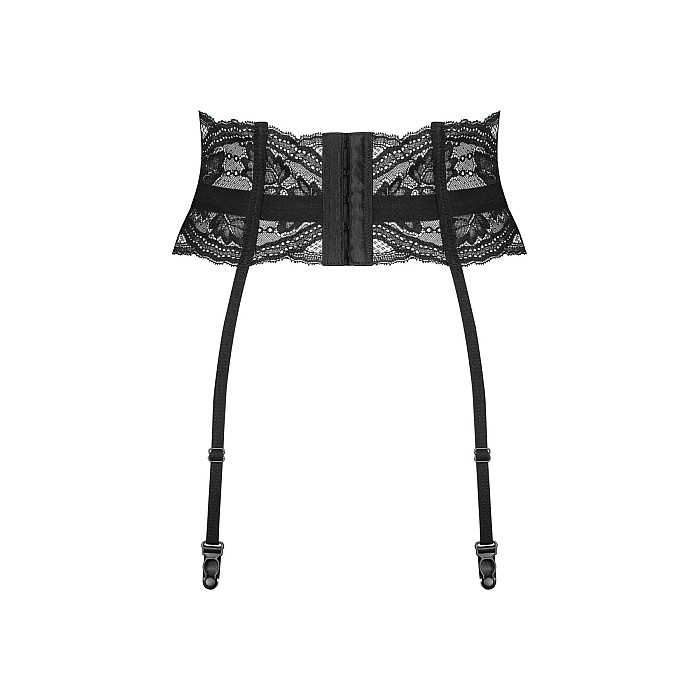 Пояс для чулок Obsessive Nutris garter belt, M/L, кружевной, с длинными пажами