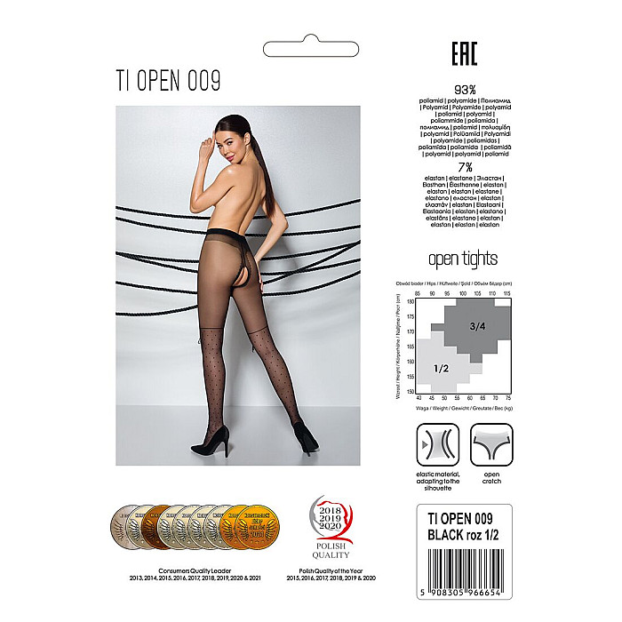 Колготки с открытым доступом, имитация ботфорт Passion TIOPEN 009 3/4 (20 den), black