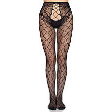 Колготки Leg Avenue Net Tights with Crotchless Panty One Size Black