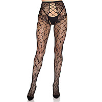 Колготки Leg Avenue Net Tights with Crotchless Panty One Size Black