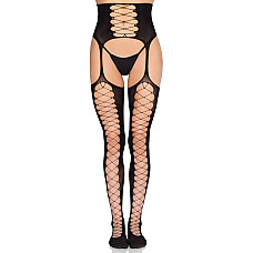Колготки Leg Avenue Stockings with Attached Garter Belt One Size Black