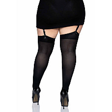 Плотные непрозрачные чулки Leg Avenue Nylon Thigh Highs Black, plus size