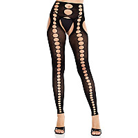 Колготки Leg Avenue Seamless Opaque Footless Suspender Hose One Size Black