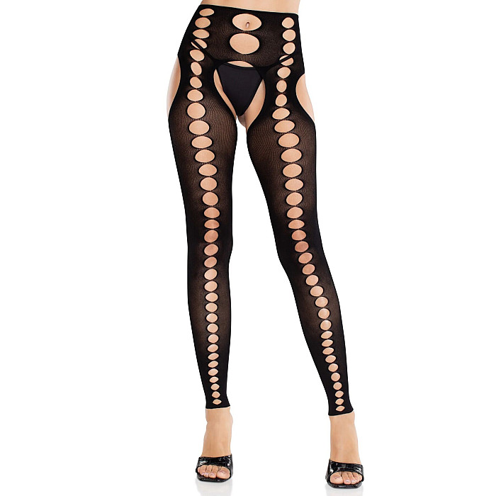 Колготки Leg Avenue Seamless Opaque Footless Suspender Hose One Size Black