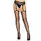 Чулки-сетка Leg Avenue Net stockings with garter belt One size Black, пояс, подвязки