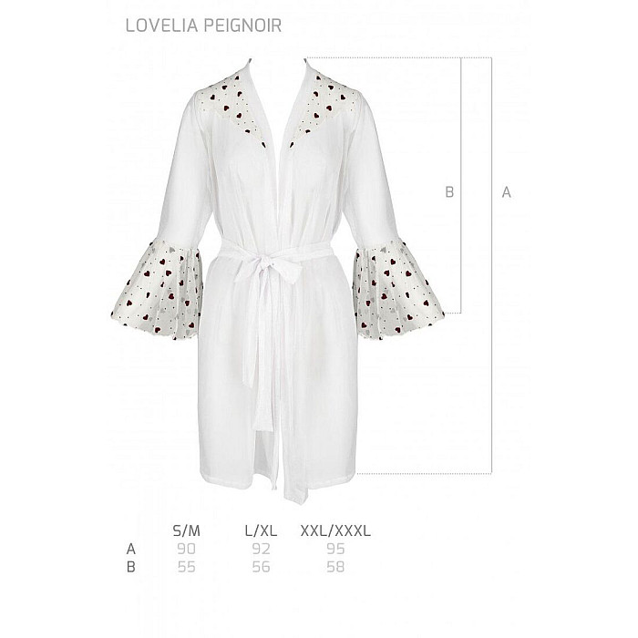 Воздушный пеньюар Passion LOVELIA PEIGNOIR S/M, white