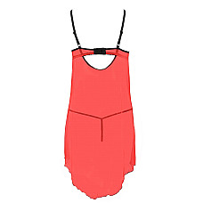 Прозрачный пеньюар с открытой грудью CHERRY CHEMISE red XXL/XXXL - Passion Exclusive, трусики