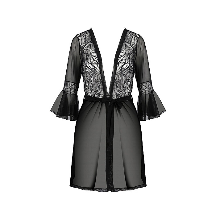 Пеньюар Passion LEAFA PEIGNOIR black XXL/XXXL - ECO Passion