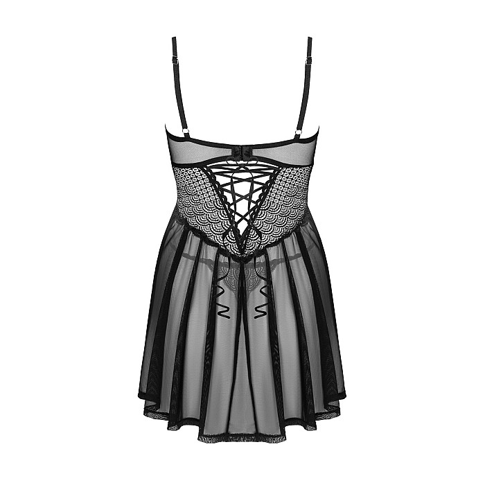 Пеньюар і трусики Obsessive Chemeris babydoll & thong XS/S