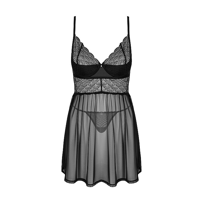 Пеньюар і трусики Obsessive Chemeris babydoll & thong XS/S
