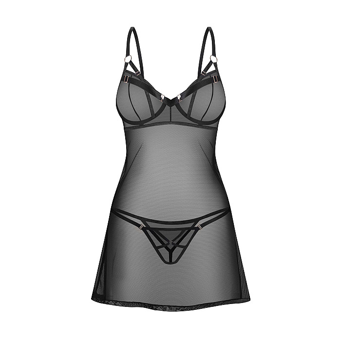 Сорочка Obsessive Euridia chemise & tanga M/L