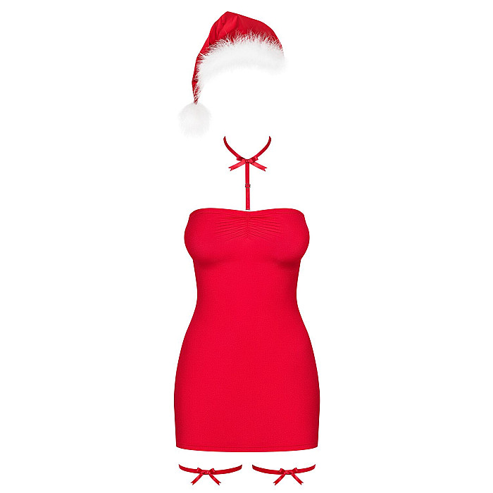 Сорочка Obsessive Kissmas chemise red 2XL/3XL