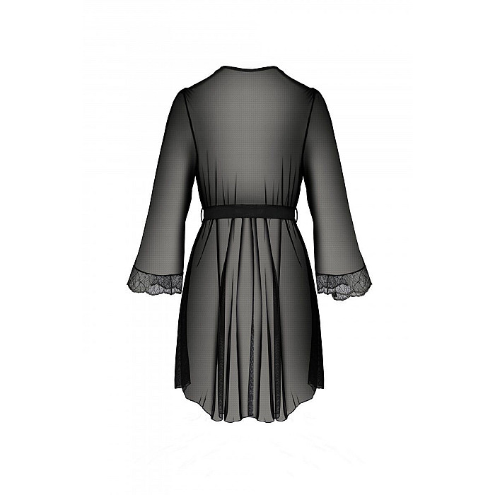 Пеньюар Passion AMBERLY PEIGNOIR black, L/XL, пояс в комплекте