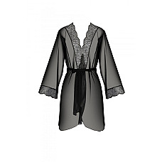 Пеньюар Passion AMBERLY PEIGNOIR black, L/XL, пояс в комплекте