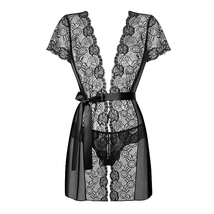 Пеньюар Obsessive Alluria peignoir & thong S/M