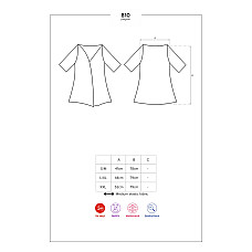 Сатиновый открытый пеньюар на поясе Obsessive 810-PEI–1 peignoir black L/XL, черный