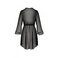 Пеньюар Passion AMBERLY PEIGNOIR black, XXL/XXXL, пояс в комплекте