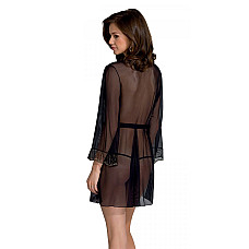 Пеньюар Passion AMBERLY PEIGNOIR black, XXL/XXXL, пояс в комплекте