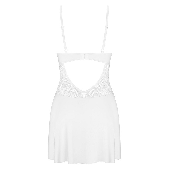 Пеньюар Obsessive Alissium chemise & thong, M/L, кружевной лиф, стринги в комплекте