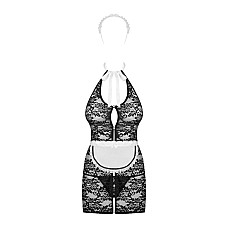Эротический костюм горничной Obsessive Servgirl costume S/M, халат, стринги, фартук, обруч