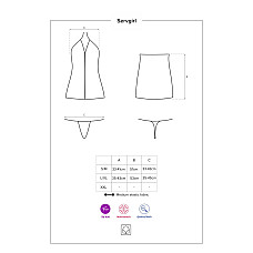 Эротический костюм горничной Obsessive Servgirl costume S/M, халат, стринги, фартук, обруч
