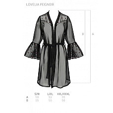 Воздушный пеньюар Passion LOVELIA PEIGNOIR L/XL, black