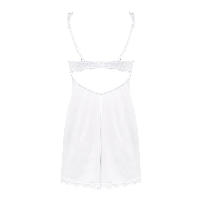 Сорочка Obsessive Amor Blanco underwire chemise & thong white L/XL