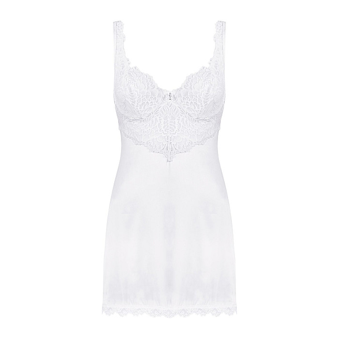 Сорочка Obsessive Amor Blanco underwire chemise & thong white L/XL