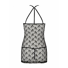Полупрозрачная сорочка Passion AZALIA CHEMISE S/M, black