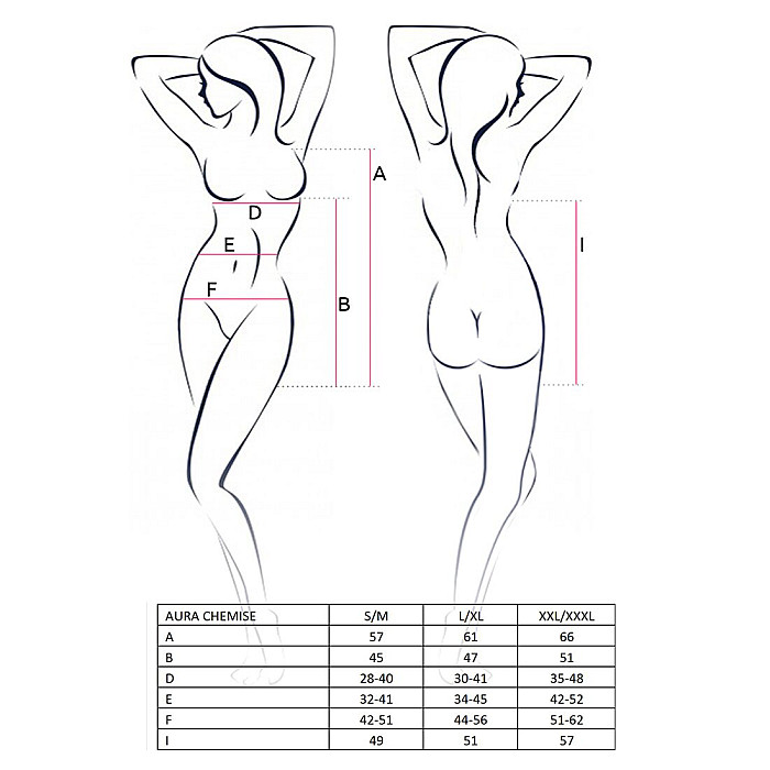Сорочка платье AURA CHEMISE black L/XL - Passion, трусики, халтер, со спущенными бретелями