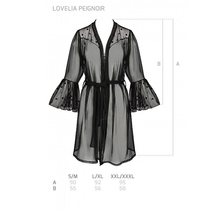 Воздушный пеньюар Passion LOVELIA PEIGNOIR S/M, black