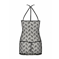 Полупрозрачная сорочка Passion AZALIA CHEMISE XXL/XXXL, black