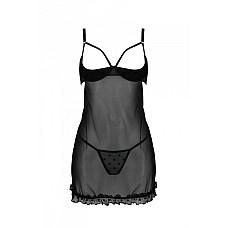 Эротический пеньюар Passion MARINA CHEMISE, L/XL, black