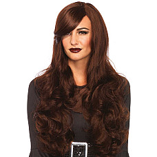 Волнистый парик с косой челкой Leg Avenue Long Wavy Wig 68 см, коричневый