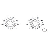 Пэстис из кристаллов Petits Joujoux Gloria set of 2 - Silver, украшение на грудь