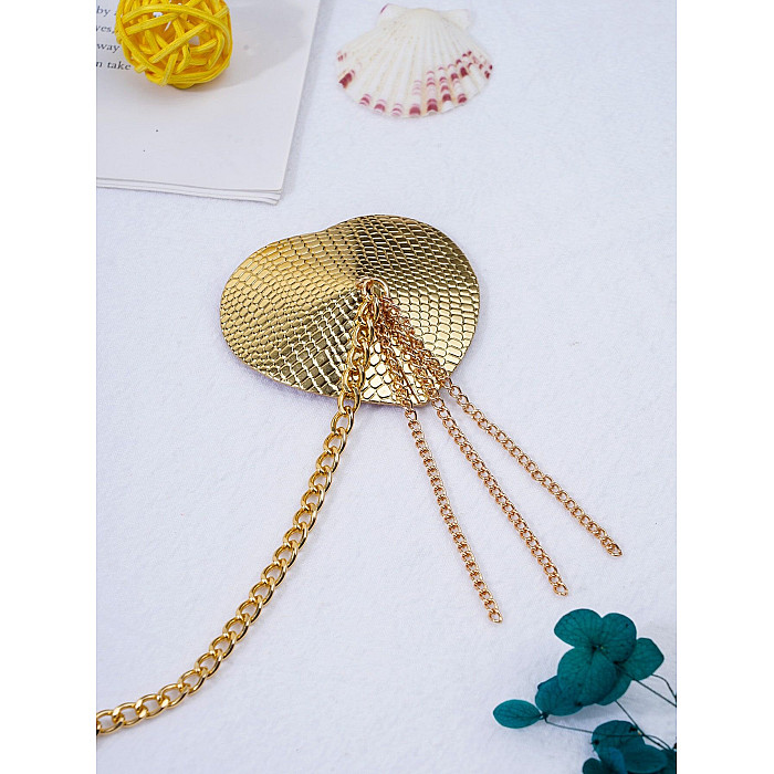 Пестис-сердечки с кисточками и чокером JSY Nipple Sticker RT236114 Golden