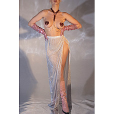 Пестис-сердечка з пензликами та чокером JSY Nipple Sticker AC8015 Red