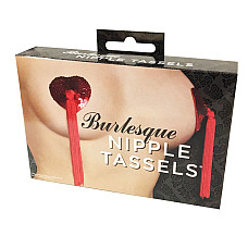 Пестіс - стікіні Burlesque Nipple Tassels, наклейки на соски, блискучі сердечка з китицями