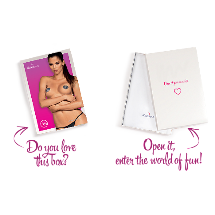 Накладки-серця на соски зі стразами Obsessive A750 nipple covers, чорні