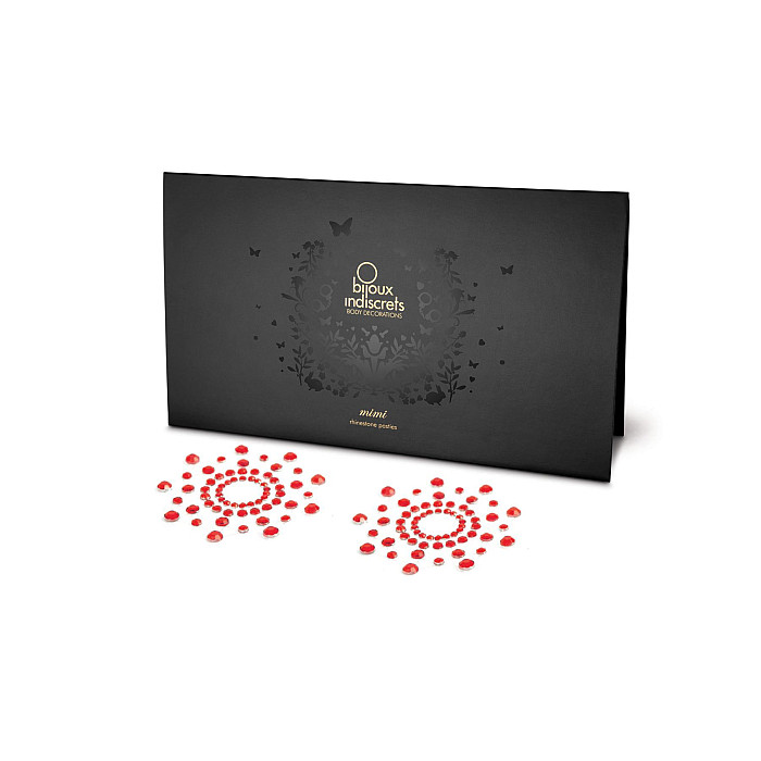 Пэстис из кристаллов Bijoux Indiscrets - Mimi Red, украшение на грудь