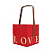 Подарункова коробка з ручкою LOVE червона, L – 18,5х18,5х19 см