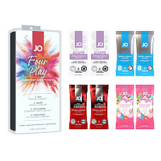 Набор смазок на водной основе JO Four Play (8×10 мл): H2O Original, Agapé Original, H2O Strawberry K