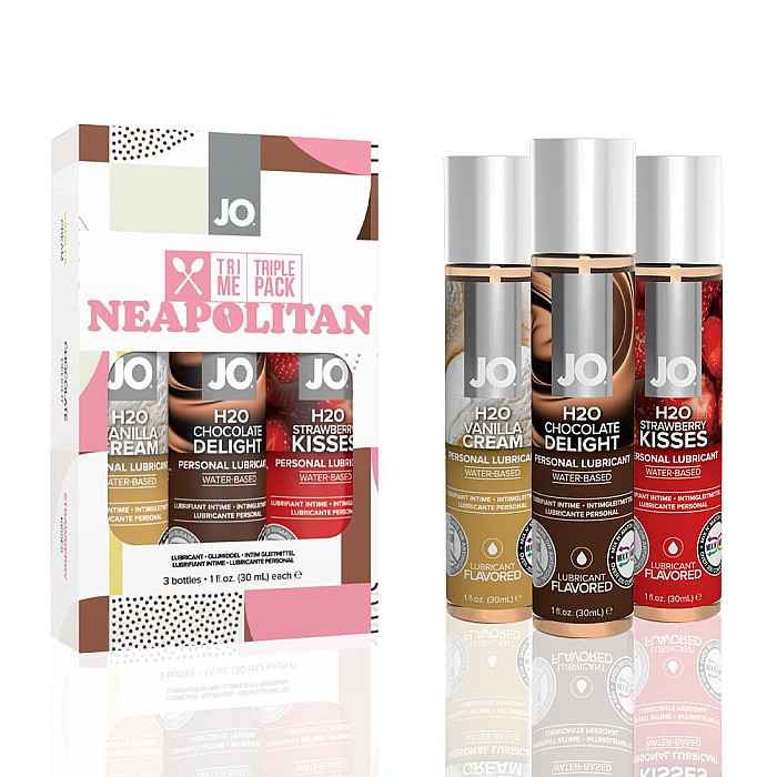 Набор JO Tri-Me Triple Pack — Neapolitan (3×30 мл) три разных вкуса оральных смазок