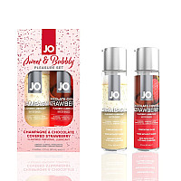 Набор лубрикантов JO Sweet&Bubbly — Champagne & Chocolate Covered Strawberry (2×60 мл)