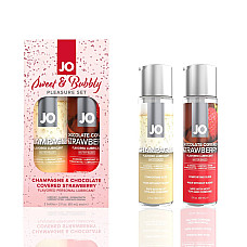 Набор лубрикантов JO Sweet&Bubbly — Champagne & Chocolate Covered Strawberry (2×60 мл)