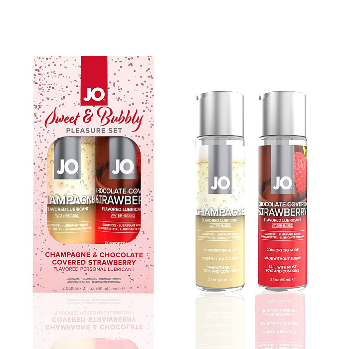 Набор лубрикантов JO Sweet&Bubbly — Champagne & Chocolate Covered Strawberry (2×60 мл)