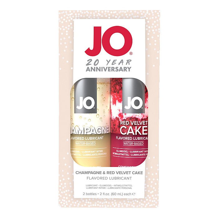 Набір смакових змазок System JO Champagne & Red Velvet Cake (2×60 мл), Limited Edition
